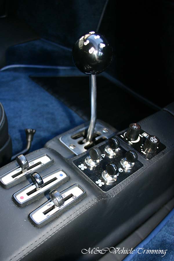 Ferrari 365 BB centre console switch name plate - M&C Vehicle Trimming - Custom automotive interior design and manufacturing Ferrari 365 BB centre console switch name plate - M&C Vehicle Trimming - Custom automotive interior design and manufacturing